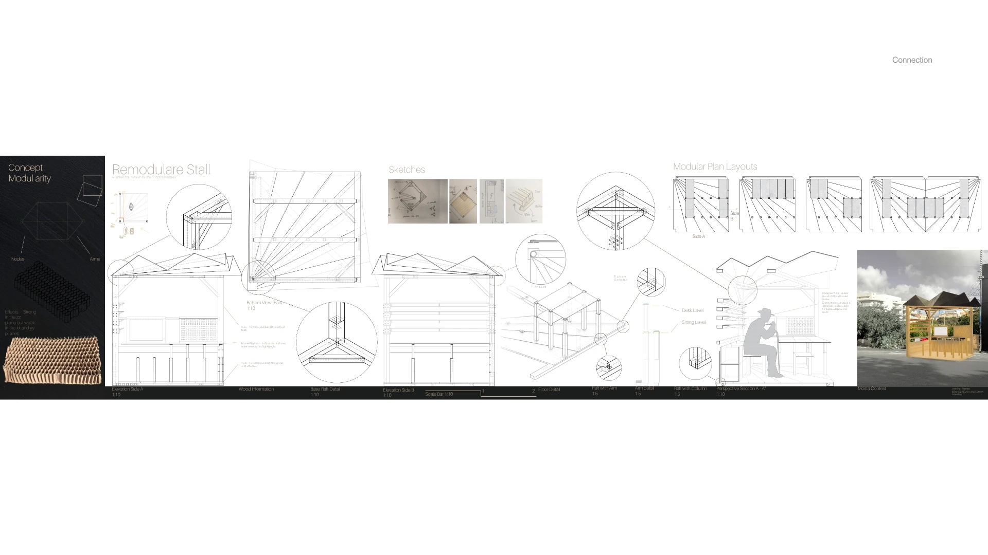 Kit of parts. Repeatable elements form a complete working room.